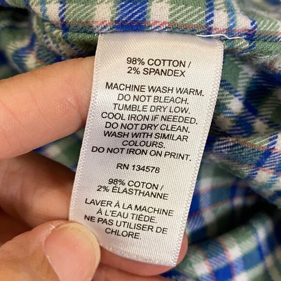 Vineyard Vines Blue and Green whale flannel Plaid Shirt Size XL - Picture 4 of 5